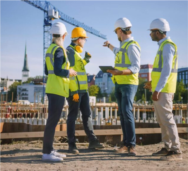 Modern construction project in progress