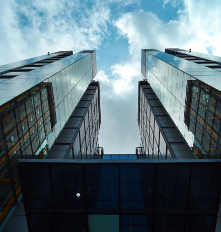 Modern high-rise buildings representing commercial construction projects